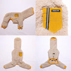 D Doggy Star Italian Greyhound Sweater Turtleneck Outfit Warm Fleece Onesie Clothes Whippet for Dog Coat (3XL,Mustard Pkt)