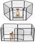 NEWBULIG Dog Playpen for Indoor 24 Inch 6 Panels - Portable Heavy Duty Metal Pet Exercise Pen with Door, Foldable Small Dog Puppy Playpen Fence for Outdoor RV, Camping, Yard, Garden