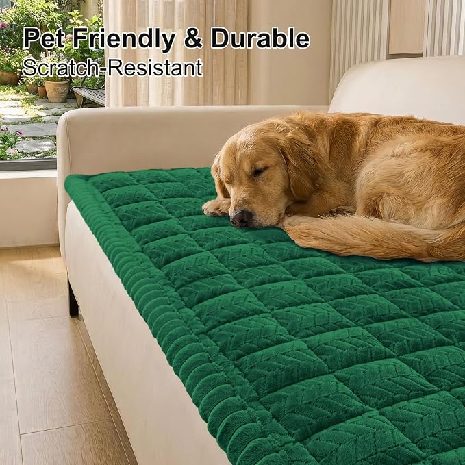 Smiry Couch Cover for Dogs, Non Slip Fuzzy Pet Sofa Covers Washable | Sofa Slipcovers for 2-3 Cushion Couch, Soft Thick Furniture Protector for Cats Dogs, Against Fur, Dirt, Scratch (35.4"x63")
