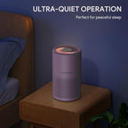 FULMINARE Air Purifiers for Home Bedroom H13 HEPA Air Filter | 360° Intake for Pet Hair, Smoke, Odors , 3 Speeds, Timer, 24dB, Small Mini Air Purifier with Night Light, Purple