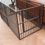 Dog Playpen 32" Height – Heavy Duty, Foldable | 25mm Steel Tubes, 40.8 lbs sturdy frame, rubber non-slip feet, indoor outdoor, Small Medium Dogs