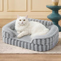 LE SURE Cute Cozy High Back Orthopedic Small Dog Bed with Sides, 24" Grey | Waterproof Pet Bed with Sides, Aesthetic Comfy Egg-Crate Foam Pet Couch Sofa, Removable Washable Cover, Non-Slip Bottom