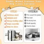 UPSKYPET35lb Dog Food Storage Container, Airtight Stainless Steel | Extra Large Capacity, Rust-Proof, Moisture-Proof, Deters Pets from Opening & Stealing Food, Easy to Clean, Keeps Food Crispy