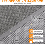BEAUTYZOO Dog Grooming Hammock for Small Dogs/Cats, Nail Trim Restraint, S | Dog Hanging Harness for Nail Trim, Adjustable Hook & Loop, Soft Neck Support/Dual Safety Straps for Stress-Free Grooming,Grey