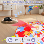 Interactive Cat Toys for Indoor Cats, Kitten Toys for Indoor Kittens,Yellow | Automatic Electronic Cat Toys for Bored Adult Cats, Stimulating Moving Cat Enrichment Toy, Hide and Seek Cat Games Toy