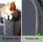 Cat Scratch Couch Furniture Protector Pad from Cat Claws, Grey, 39.3x15.8In | Heavy-Duty Cat Scratch Deterrent for Furniture, DIY Climbing Cat Scratcher for Sofa Corners, Walls, Doors-with 10 Pins