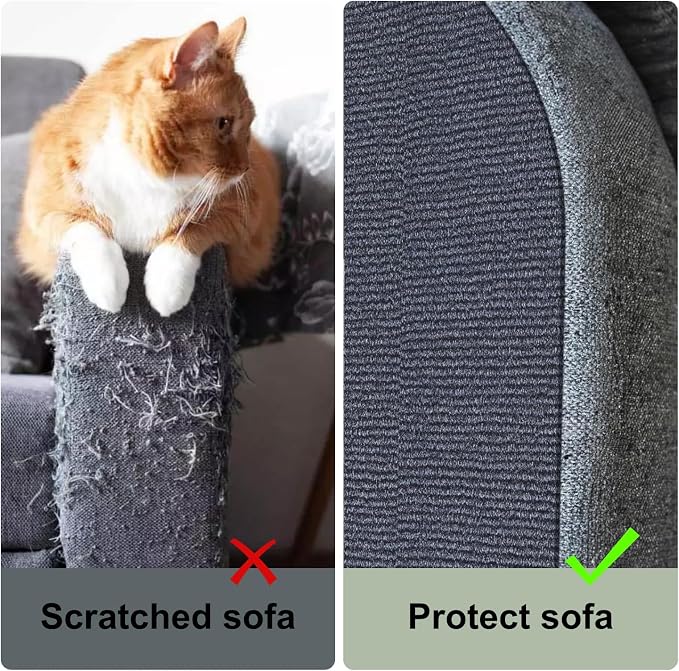 Cat Scratch Couch Furniture Protector Pad from Cat Claws, Grey, 39.3x15.8In | Heavy-Duty Cat Scratch Deterrent for Furniture, DIY Climbing Cat Scratcher for Sofa Corners, Walls, Doors-with 10 Pins