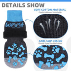 KOOLTAIL Dog Socks Shoes for Hot Pavement to Prevent Licking Paws, Winter Dog Boots&Paw Protector for Hardwood Floors Anti Slip,Traction Control Grip Booties for Small Medium Large Senior Dogs,Blue XL