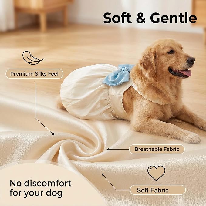 FLAdorepet White Large Dog Princess Dress Christmas Outfit Costume,4XL | Prefect for Easter Christmas Wedding Birthday Party;Ideal for Medium Large and Giant Dogs Girl,Soft Stain Summer Dog Clothes
