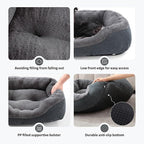 INVENHO Dog Bed Medium Size, Orthopedic Warming Soft Calming Sleeping Puppy Bed Durable Pet Bed with Anti-Slip Bottom M(30"x24"x9")