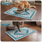 Glittme Cat Litter Mat, 24"x15" Non-Slip Washable Trapping Mat for Cats | Litter Trapping Mat With Thick PVC Coil To Catch Scatter, Soft On Paws And Waterproof Bottom To Protect Floors