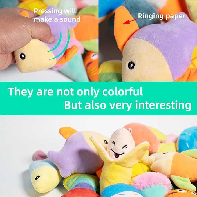 19 Pack Puppy Squeaky Dog Toys Set Plush Puppies,Cute Chew Pets Dog Toy with Squeakers for Small Dogs Playtime