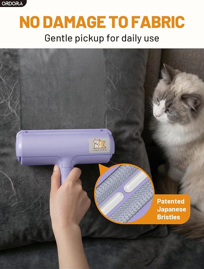 Pet Hair Remover Roller, Reusable Lint Roller for Dog and Cat Hair | Portable Pet Hair Roller with Large Fur Bin for Couches, Bedding, Car, Rugs & Furniture, No Refills or Batteries, Pet Homes