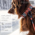 MADE TO ROAM Control Dog Collar | Leather Handle & Heavy Duty Metal Buckle | Premium adjustable collar with vegan leather handle. Fits medium to large dogs. 15 colors. Matching leash & harness