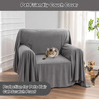 Chair Cover Cat Scratch Proof Recliner Chair Covers, Oversized Armchair Sofa Covers Washable Sofa Slipcover for Single Couch, Soft Small Couch Slipcover for Pets Dogs, 71" x 91", Grey