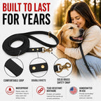 Gummy K9 Dog Leash, Biothane, Dog Training Leash, Made in The USA, 6 Feet, Various Sizes & Colors (1/2, Black)