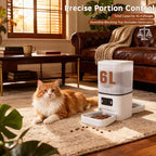 Automatic Cat Feeder with Dual HD Cameras for 2 Cats, Smart WiFi Pet Feeder with APP Control, Timed Feeding & Portion Control, 2-Way Audio, Night Vision, 5GHz/2.4GHz WiFi, 6L