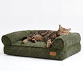 FUKUMARU Dog Couch Bed, Corduroy Cozy Cat Bed, Waterproof, Washable Cover | 28in Orthopedic Dog Beds Sofa for Small Dogs and Large Cats, Cute Warm Cotton Pet Sofa