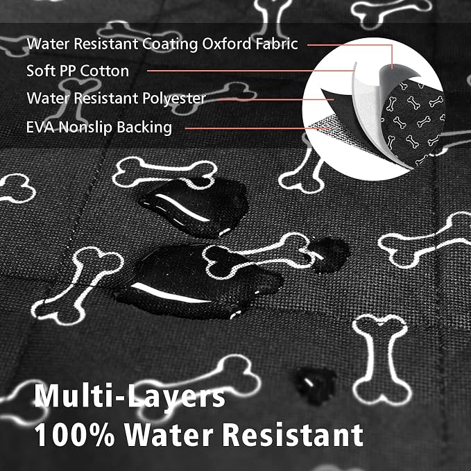 F-color SUV Cargo Liner for Dogs - Heavy Duty Cargo Cover for Mid-Size SUVs | Water Resistant, Bumper Flap, Non-Slip Mat, Car Trunk Dog Car Seat Cover Prevents Scratches Pet Hair Mud Dirt for Sedans Vans