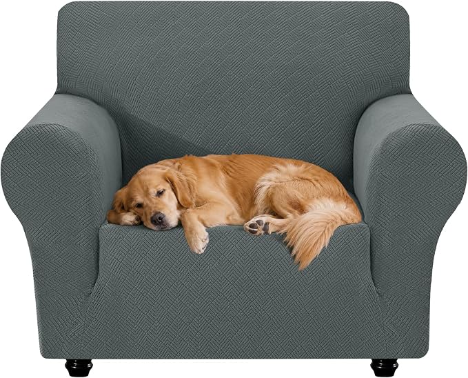 XINEAGE Stretch Armchair Slipcover, Non-Slip Pet Couch Cover,Light Green | Washable Furniture Protector, Elastic Bottom, Dogs & Cats Friendly, Scratch-resistant, Fast Setup, High Elasticity