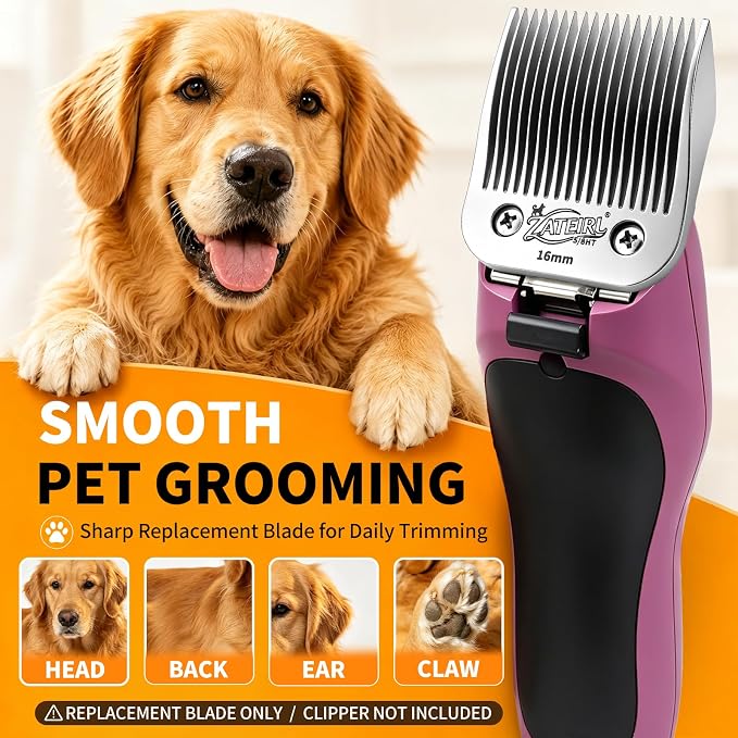 Size 3/4HT Detachable Pet Grooming Clipper Blade with Ceramic Cutter, 19mm 3/4 Inch Cut Length, Silver, Compatible with Andis, Oster A5, Wahl KM10, 1 Pack