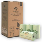 Pawtria Home Compostable Dog Poop Bag Rolls, 120 Bags, 8 Rolls | Leak-Proof Dog Poop Bags Made with Vegetable Starches, TÜV Austria Home Compost Certified, Easy Open Rolls