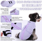 Queenmore Small Dog Sweater, Soft Fleece Vest Pullover Dog Jacket with Leash Hole, Warm Winter Dogs Clothes Cold Weather Doggy Dachshund Sweaters for Small Doggy Cats Boy or Girl (Lilac, S)