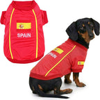 Parisian Pet Spain Dog Jersey - Breathable Mesh Puppy Football Jersey - Lightweight Stretch Sporty Dog Clothes - Summer Shirts for Large Dogs - Soccer Jersey for Dogs - Sportswear Pet Clothes