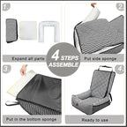 Dog Car Seat for Small and Medium Dogs, Booster Seat Sofa Pet Bed, Portable Car Travel Carrier Bed (Black Stripes-Thick Filling)