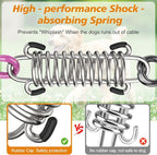 30FT Dog Tie Out Cable Lead with Shock Spring for Medium Large Dogs | Shock-Absorbing; 500LBS Tensile Strength; Strong Stainless Steel Core; 360° Swivel Locking Hook; Anti-Rust Vinyl Coating