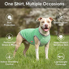 KYEESE 2Pack Dog Shirt, Lightweight Sun Protection Sleeveless Dog T Shirts for Small Medium Dogs Boy, Breathable Pet Reflective Tank Top Summer Dogs Clothes for Outdoor Walking, Grey+Dark Green, XL