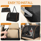 Dog Car Seat, Enclosed Carrier for Pets Travel Safety Dog Crate Soft-Sided Covered Car Kennel Carrier for Backseat for Medium Dogs