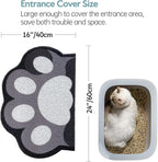 Cute Cat Litter Mat 24”x16”, Litter Box Mat, Litter Trapping Mat, Soft on Kitty Paws, Easy Clean, Anti Slip, Pet Accessories, Door Floor mats - Grey White60*40