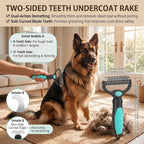 5 PCS Cat & Dog Grooming Kit Brush, Self-Cleaning Slicker Hair Brush, Nail Clipper, Undercoat Rake, Pet Bath Brush with Removable Screen,Pet Comb for Short & Long Haired Dogs Cats, Green
