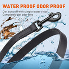 Dogline Biothane Waterproof 6ft Dog Leash Strong Coated Nylon Webbing with Black Hardware Odor-Proof Easy to Clean High Performance for Small or Large Dogs Made in USA 6ft Lead, Black