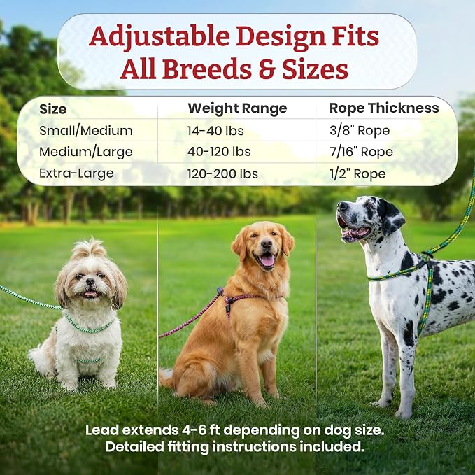 Harness Lead No Pull Dog Harness and Leash Set, Anti Pull Dog Harness for All Breeds and Sizes, One-Piece Cushioned Rope Design Safely Prevents Escaping and Pulling (Medium/Large, Orange/Reflective)
