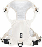 TUG No-Pull Dog Harness, 2 Leash Clips + Padded Handle (Medium, Cream) | Water-Resistant Padded Interior | Front No-Pull & Rear Clips | Padded Back Handle | Adjustable Straps | Lightweight