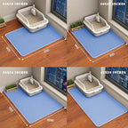 HCY&WLD Cat Litter Mat, Double Layer Cat Litter Box Mat (35x24 Inch, Blue) | Waterproof Urine-Proof Non-Slip Litter Trapping Mat, Soft on Kitty Paws, Scratch-Resistant, Scatter Control, Easy to Clean