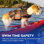Dog Life Jacket — Premium Swim Vest with SafeChin Anti-Choke Collar | PAWS Aboard Racing Flames | RapidLift Rescue Handle, D-Ring, Reflective Trim | Boating, Kayaking, Pool | Small (15–25 lbs)