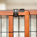 Carlson 28" Extra Tall Super Wide Dog Gate, 40"-70” Adjustable Freestanding Wooden Pet Gate for Doorways & Hallways