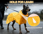 Skmeditec Dog Raincoat with Hood, Waterproof Puppy Rain Coat, Windproof Breathable Jacket with Mesh Lining, Outdoor Hiking Shell Coat for Extra Large Giant Sized Dogs (Yellow, 4XL)