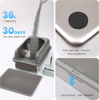 Stainless Steel XL Cat Litter Box for Big Cats- Metal Extra Large Litter Box with Lid, Include Metal Litter Scoop,Mat. High Sided with Guard Prevent Splashing. No Smell, Always New After Clean.