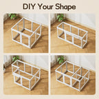 Jalove 30" H Clear Dog Playpen Acrylic Puppy Playpen Indoor, Easy Assemble Rabbit Ferret Pet Play Pen with Door, Plastic Dog Fence Kennel Whelping Cage Enclosure White 2PCS