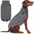 KYEESE Dog Sweater Turtleneck Thick Knit Pullover for Cold Weather | Stretchy Fit, Lightweight & Warm, Cozy Knit Comfort, Classic Plaid Design, Gentle on Sensitive Skin, Comfortable Daily Wear