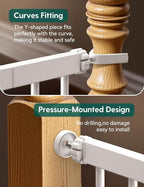 Babelio Pressure Mounted Baby Gate for Stairs, 26-40" Wide Dog Gate Indoor | Triple-lock system; Pressure/wall mount; Auto-close; 200N impact tested; Easy Install for Doorways, Kitchen, Hallway, White