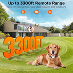 Dog Shock Collar 2 Dogs, 3300ft Dog Training Collar with Remote, IPX7 Waterproof Rechargeable Sleek Modern for All Dogs with Beep, Vibration, Safety Shock, Light Mode, 8-120 lbs NF