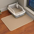 HCY&WLD Cat Litter Mat, Double Layer Cat Litter Box Mat (24x18 Inch, Khaki) | Waterproof Urine-Proof Non-Slip Litter Trapping Mat, Soft on Kitty Paws, Scratch-Resistant, Scatter Control, Easy to Clean