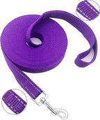 Nylon Training Dog Leash for Small Medium Dogs, 15ft 20ft 30ft 50ft 100ft Reflective Long Leash Dog/Puppy Lead for Obedience Recall Training, Camping