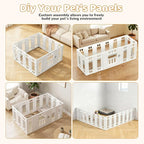 Clear Acrylic Dog Playpen for Indoor Puppy with HDPE, 15 Panels (47"x47") | Tool-Free Indoor Pet Fence, Large Clear Puppy Playpen with Suction Cup, Transparent Enclosure for Small Dogs Cats Bunnies