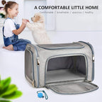 Henkelion Large Cat Carriers Dog Carrier Pet Carrier for Cats Dogs Puppies up to 25Lbs, Big Dog Carrier Soft Sided, Travel Puppy Carrier - Large - Grey